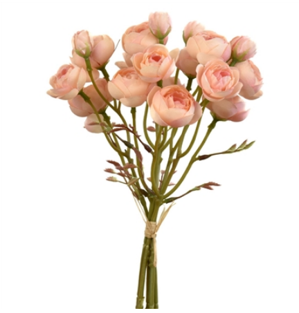 12” MINI FRENCH RANUNCULUS BUNDLE X 5 - PEACH / PINK