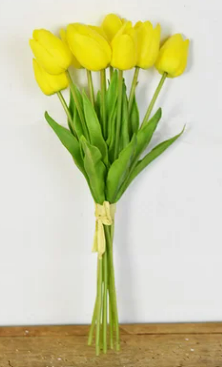 9 YELLOW TULIP BUNCH