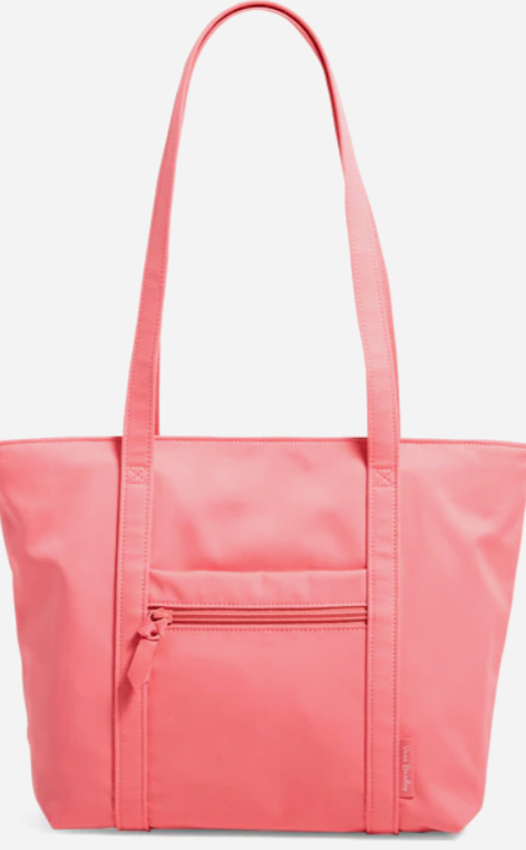 Small Vera Tote Bag in Recycled Cotton-Rouge Rose