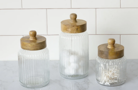 Ribbed Glass Canister