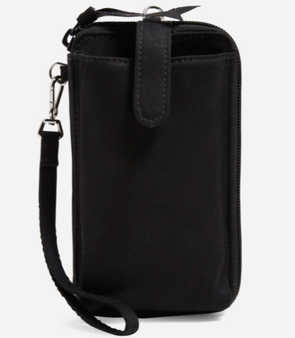 RFID Smartphone Wristlet in Recycled Cotton-Black