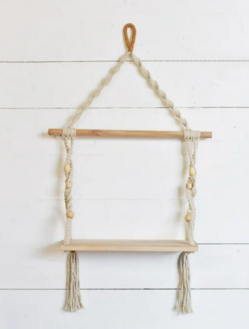 HANGING WOOD & ROPE WALL DECOR