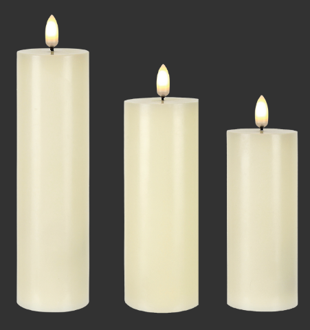 Piller Set Of 3  Candles