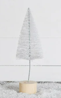 11.8" WHITE GLITTER TREE