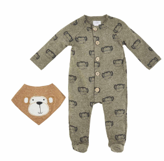 MONKEY SLEEPER & BIB SET