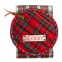 Tartan Pot Holder with Towel