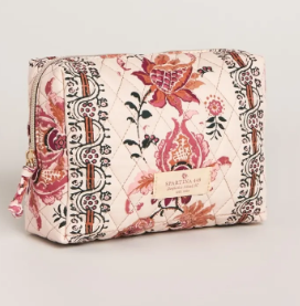QUILTED COSMETIC BAG LINDEN CREAM