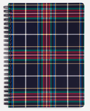 Mini Notebook with Pocket Tartan Plaid