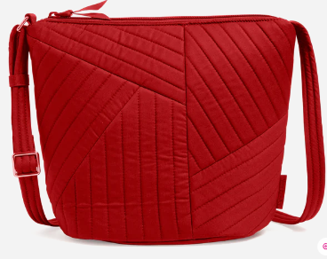 Bucket Crossbody Bag Recycled Cotton Cardinal Red