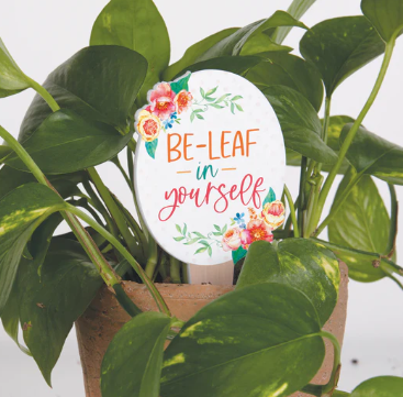 BE-LEAF IN YOURSELF PLANT PAL GARDEN SIGN