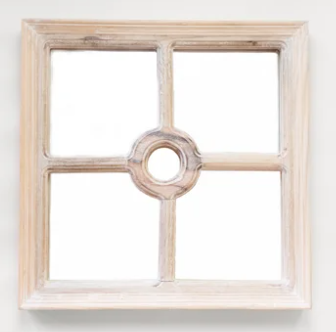 16" SQUARE WOOD FRAME MIRROR