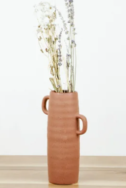 10.04" TERRA COTTA VASE W 2 HANDLES