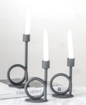 BLACK LOOP CANDLE HOLDERS