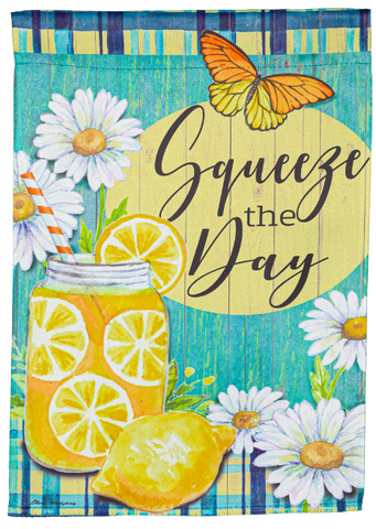 Squeeze the Day Mason Jar Garden Suede Flag