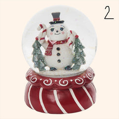 Johanna Parker Red Christmas Snowman Water Globe