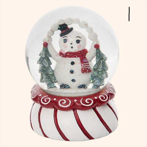 Johanna Parker Red Christmas Snowman Water Globe