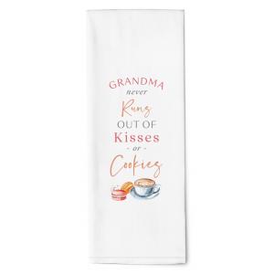 TEA TOWEL Grandma Never Runs Out Of Kisses Or Cookies