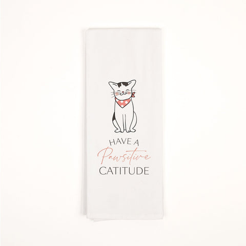 Have a Paws-itive Catitude Tea Towel