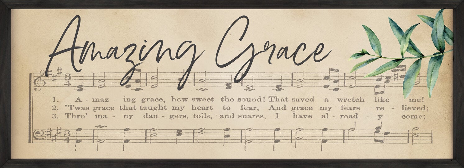 AMAZING GRACE HOW SWEET THE SOUND FRAMED ART