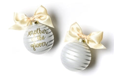 Stripe Mother Of The Groom Glass Ornament