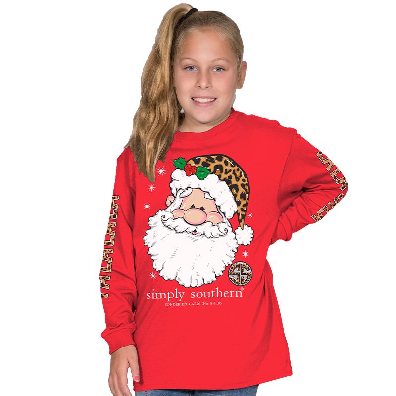 Simply Southern Long Sleeve YOUTH Shirt-Christmas Santa
