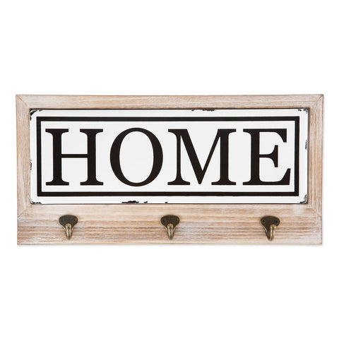 Vintage Enamelware Tile Home Hook Sign