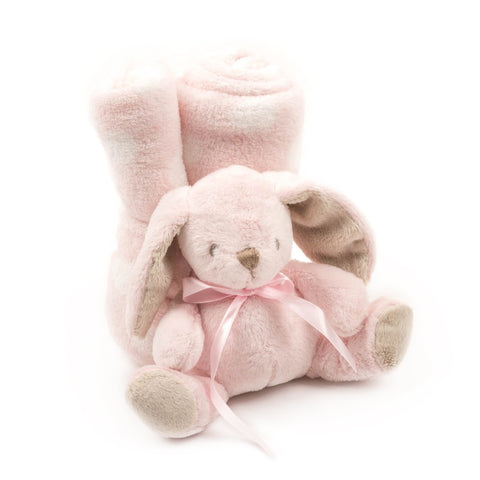 Mainstreet Collection Pink Bunny Plush Blanket