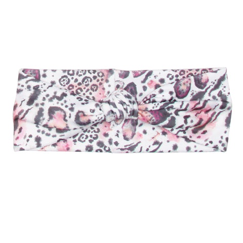 Banded Wonderones- Pink Leopard Baby Turban