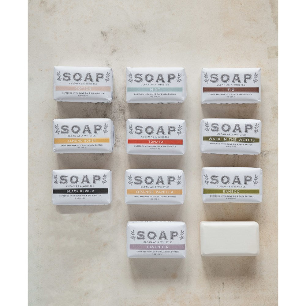 Cotton Scented Olive Oil & Shea Butter Milled Bar Soap, Made In The U.S.A.