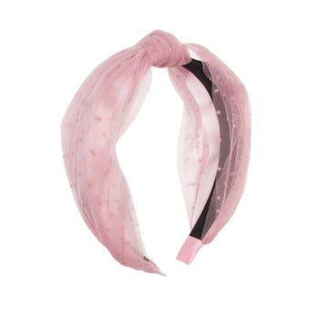 Champagne Polka Dot Fabric Covered Headband