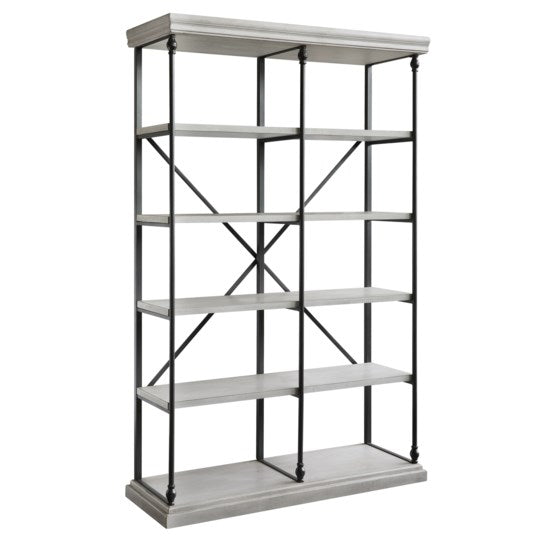 Hanover Metal and White Wood Bookshelf