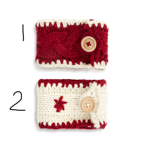Red White Knit Cup Cozie Program