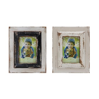 8"L x 10"H Wood Photo Frame, Distressed Finish, 2 Colors
