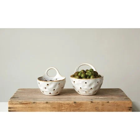 Stoneware Colanders with Handle