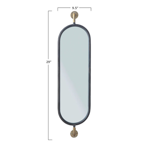 Metal Wall Mount Mirror with Brackets