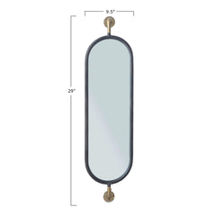 Metal Wall Mount Mirror with Brackets