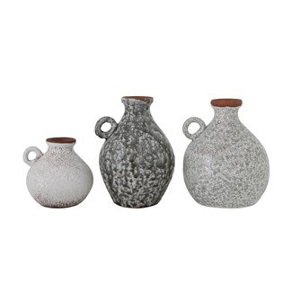 Terra-cotta Vases, Grey Reactive Glaze