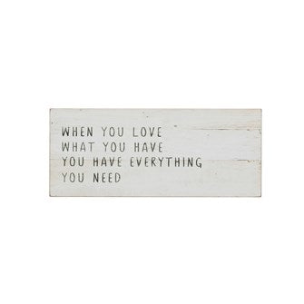 14"L x 5-3/4"H MDF Wall Decor "When You Love?"