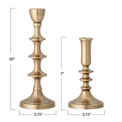 Metal Taper Holders with Antique Finish