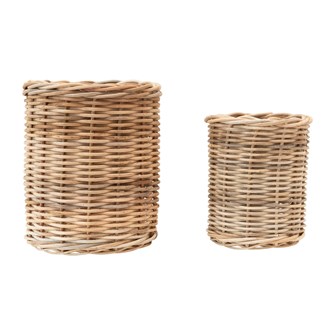 Woven Wicker Basket/Container, Natural,