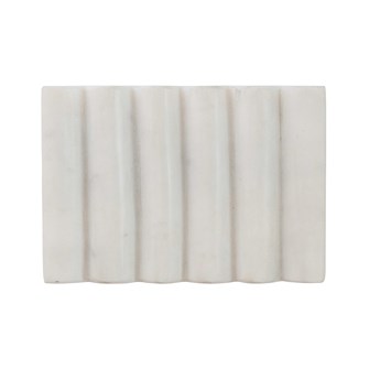 Carved Marble Soap Dish, White