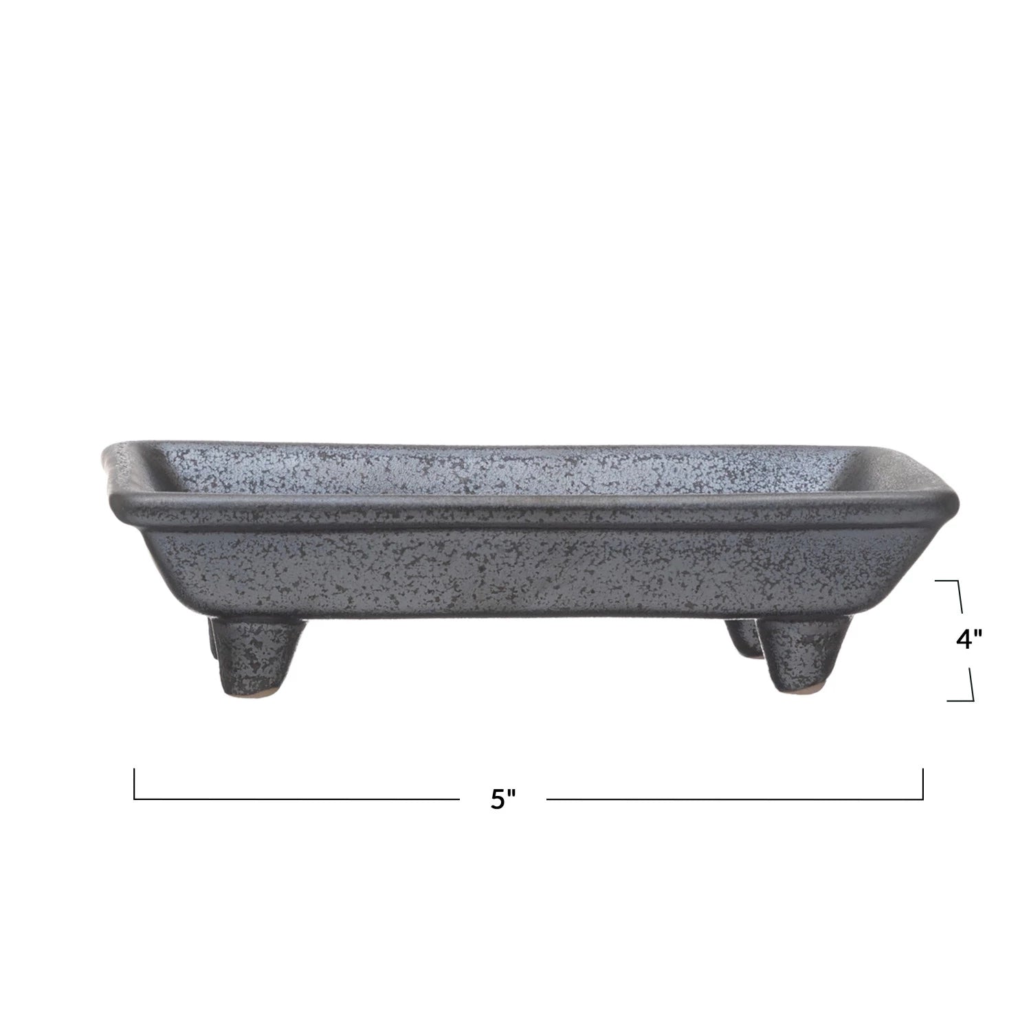 Stoneware Footed Soap Dish (Each One Will Vary)