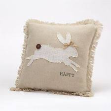 Mud Pie Happy Bunny Pillow