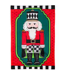 Patterned Nutcracker Garden Applique Flag