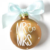 Coton Colors Mr. & Mrs. Glass Ornament