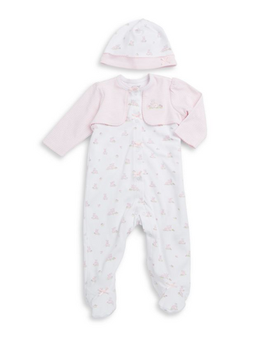 Little Me Bunny Footie and Hat Set