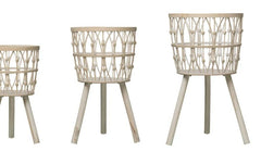 Bamboo Wood Baskets with Legs