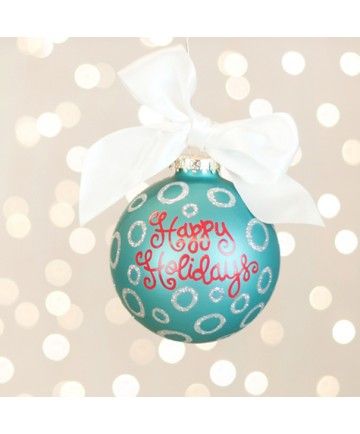 Coton Colors Happy Holidays Glass Ornament