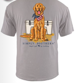 Simply Southern Golden Retriever With Cooler Shirt