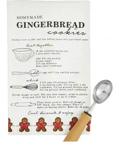 Gingerbread Cookie Recipe Towel Set
